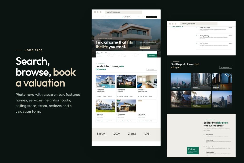 Example of a redesigned website