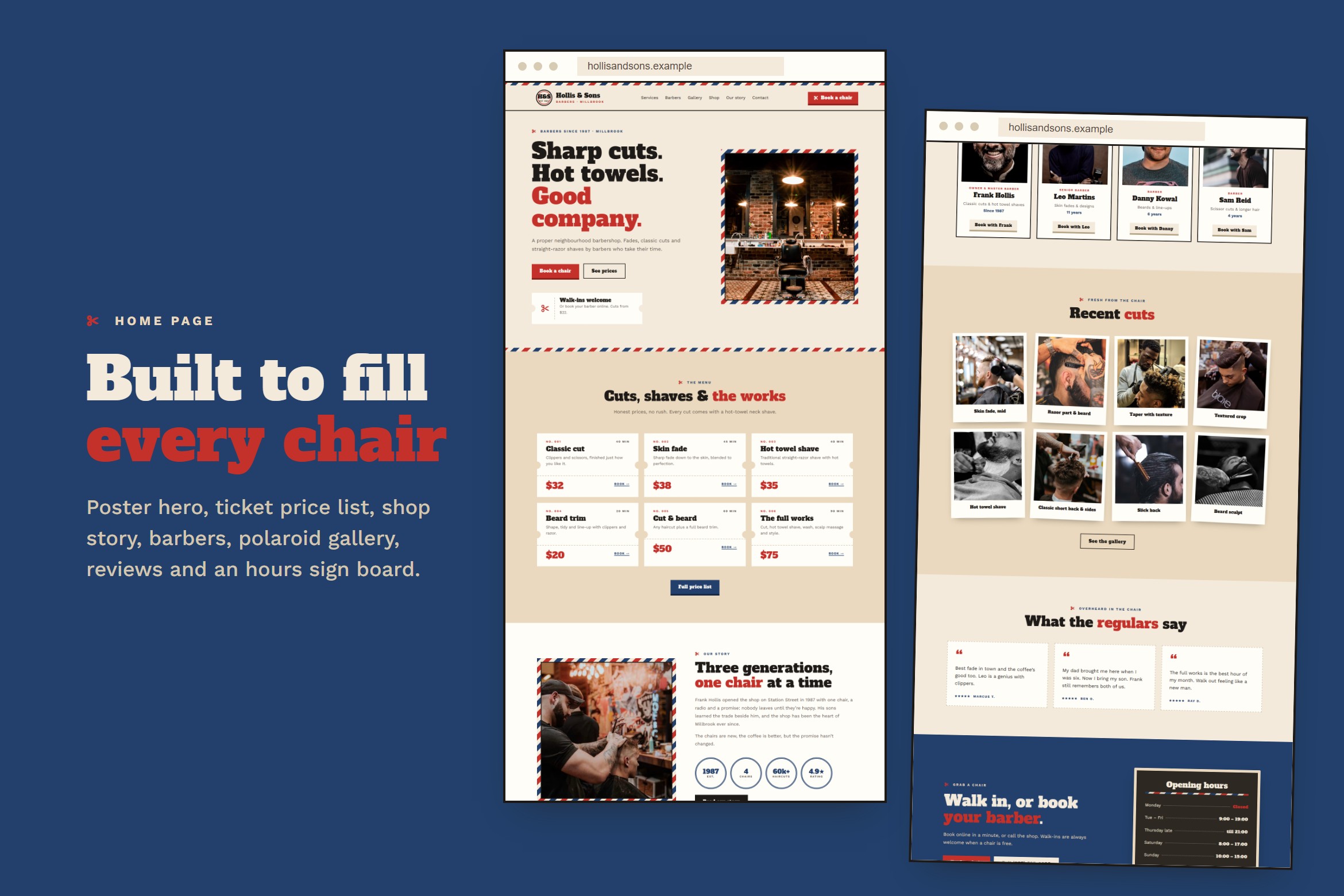 Hollis – Barber Shop Website Template - Image 2