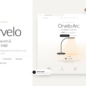 Orvelo – Product Launch Landing Page Template