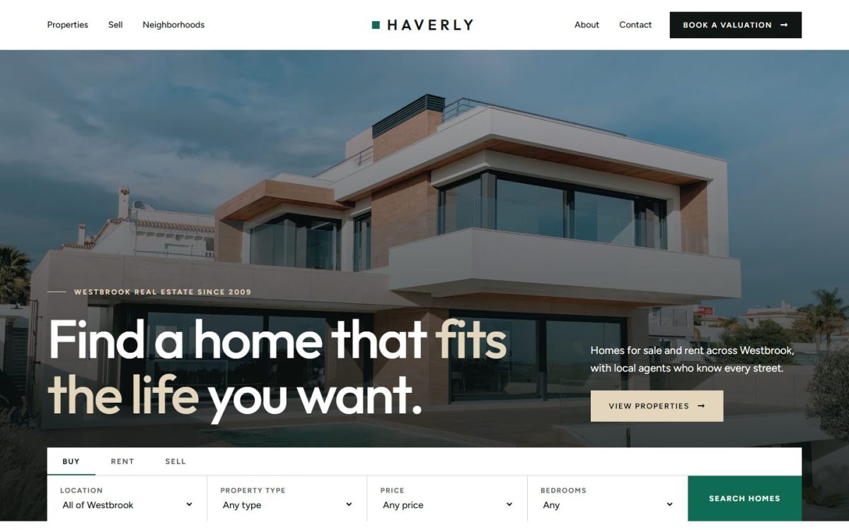 Haverly website design