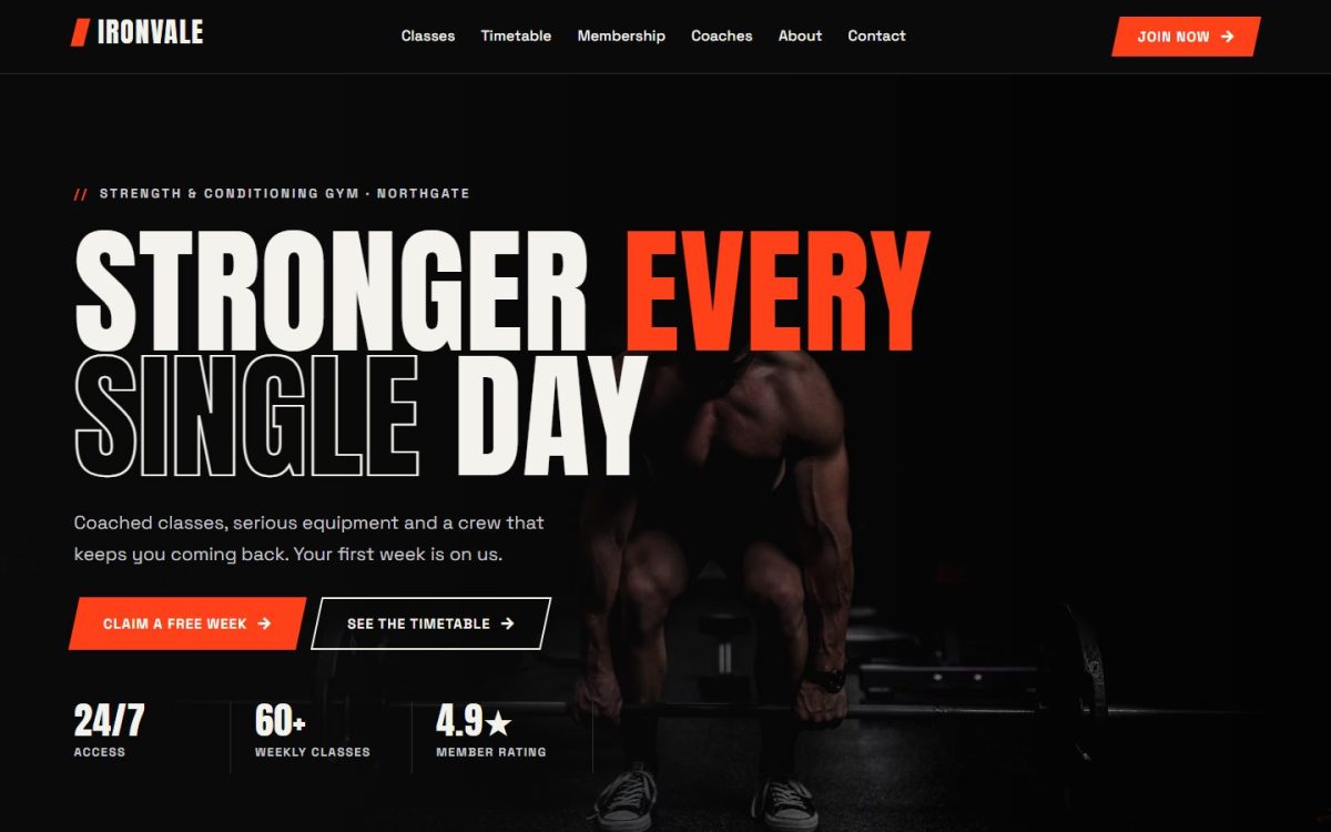 Ironvale website design